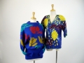 Two 1980's tops - Floral pattern sweater, lg b38 Beaded & sequin top with big yellow flowers b3436 $135.JPG