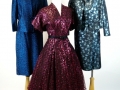Trio of Metallic mid-century dresses
