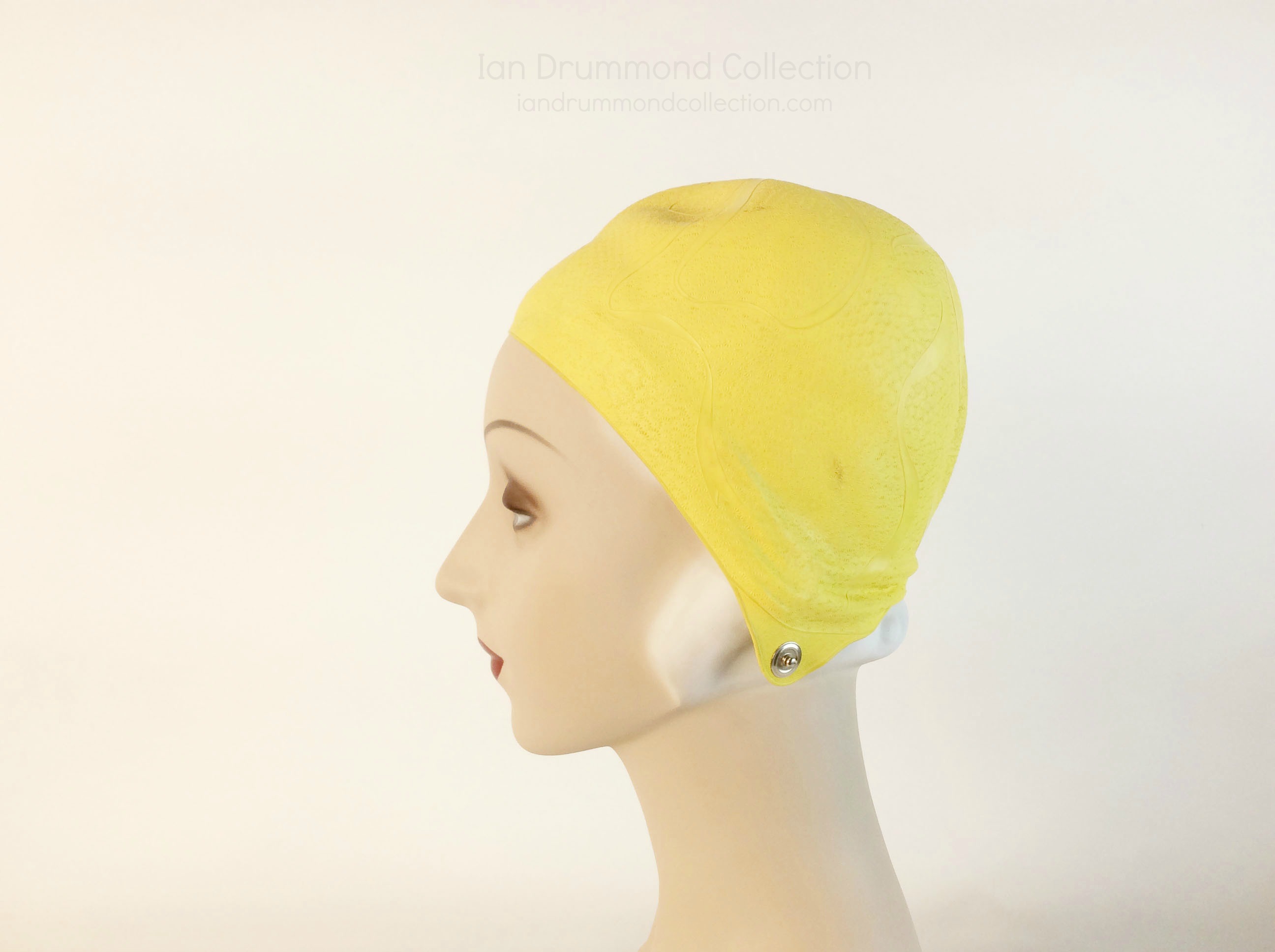 IDC Movie Wardrobe Rental Swim Cap 4 Yellow with Embossed Designs