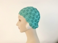 IDC Movie Wardrobe Rental Swim Cap 10 Turquoise with Swirled Raised Flowers