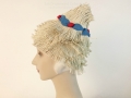 IDC Movie Wardrobe Rental Swim Cap 11 Cream Fringed Haystack with Red and Blue Trim