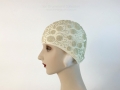 IDC Movie Wardrobe Rental Swim Cap 18 Cream with Raised Dot and Scroll Design