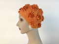 IDC Movie Wardrobe Rental Swim Cap 20 Bright Orane with Raised Petal and Dot Flower Designs