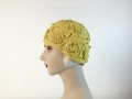 IDC Movie Wardrobe Rental Swim Cap 22 Yellow with Quilted Design and Raised Flowers