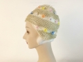 IDC Movie Wardrobe Rental Swim Cap 7 Cream with Spikes and Multicolour Flowers