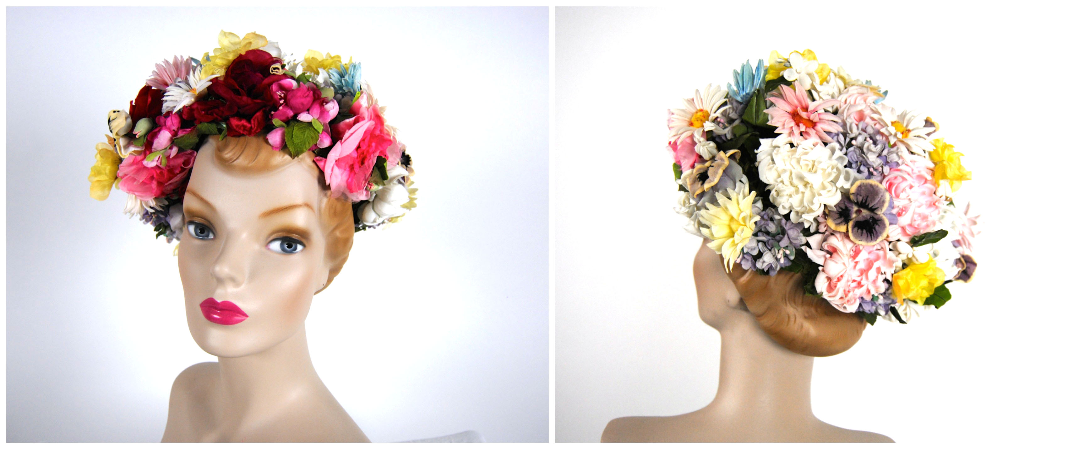 Ian Drummond Collection IDC Toronto Wardrobe Rentals Womens 50s Pastel Floral HatCollage