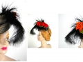 Ian Drummond Collection IDC Toronto Wardrobe Rentals Womens 40s Gray Black Feather Orange Rose Hat
