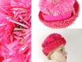 Ian Drummond Collection IDC Toronto Wardrobe Rentals Womens 60s pink straw and flower Hat