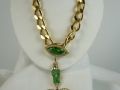 Butler & Wilson Gold Green Heart Necklace.jpg
