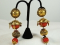 Reminiscence Earrings, Gold and coral drops.jpg