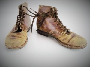 "Character" boots - Vintage Children's lace-up ankle boots available for rental from Ian Drummond Collection