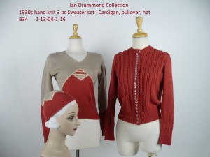 Ian Drummond Collection 1930s Sweater Set with Hat