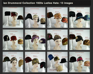 Ian Drummond Collection 1920s Hats on Imgur with Inventory Numbers and Measurements