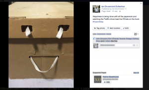 Ian Drummond Collection's Facebook Post about shipping an E-Crate