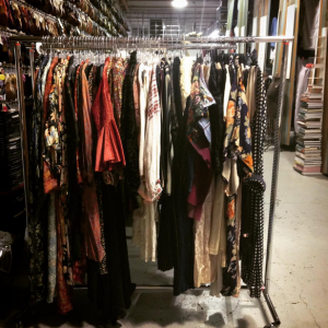 A rack of fresh stock for our 20s and 30s collection at Ian Drummond Collection