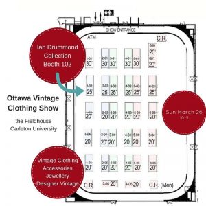 Floor Map of Ian Drummond Location at the Spring Ottawa Vintage Clothing Show 2017